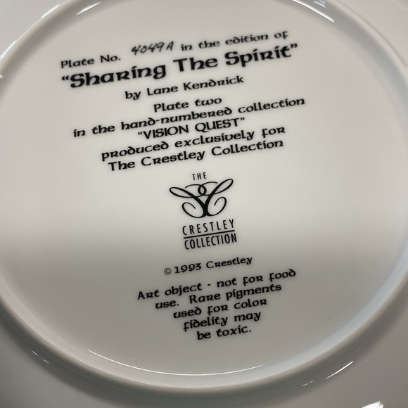 SHARING THE SPIRIT PLATE CRESTLEY COLLECTION - Picture 2 of 4